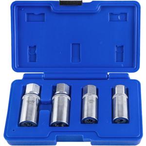 SPEEDWOX Metric Stud Removal Tool 4 Pieces Stud Extractor Set Stud Removal Set Broken Stud Puller Set 6,8,10,12 mm Broken Stud Removal Socket Stud Puller Sockets for Removing Trapped and Broken Bolts