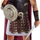 Morph Roman Gladiator Costume for Men, Knight and Spartan Warrior Adult Costume (Large, Brown)