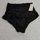 COCOPEAR Women's Ruched High Waisted Bikini Bottom Retro Vintage Swim Short Tankinis (Large, Black)