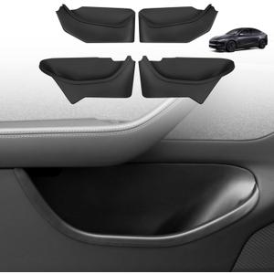 Door Side Organizer 4PCS Full-Cover for Tesla Model Y Juniper 2026, Custom Fit Door Pocket Storage Boxes, Anti-Slip Interior Accessories for Model Y Juniper, Easy to Install, Premium TPE Liner