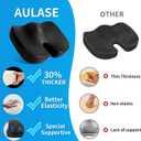 Luxury Seat Cushion, 4 Inch Extra Thick Memory Foam for Pressure Relief, Sciatica, Tailbone Pain & Back Pain Relief, Multi-Use for Bleachers, Car, Gaming, Office Chair (Black)