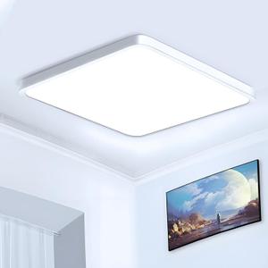 inShareplus 12 Inch LED Ceiling Light, 24W 6000K Cold White, Square White Flush Mount Lights Fixture, 3200LM Super Bright Ceiling Lamp, IP 40 Flat Modern Lighting for Bedroom, Bathroom