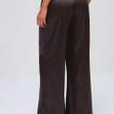 MakeMeChic Women's Summer Satin Silk Pants Casual Flowy Pants Beach Vacation Wide Leg Pants, Small