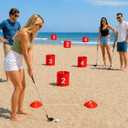 SJEhome 9 Hole Backyard Game Golf for Adults Outdoor Indoor Practice Gifts for Yard, Lawn, Park, Yard, Beach (9 Hole Golf Game)