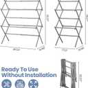 APEXCHASER Clothes Drying Rack, 3-Tier Laundry Drying Rack for Clothes, Expandable Metal Clothing Dryer, Collapsible Towel Rack, Air Drying Rack, Grey