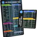 Air Fryer Magnetic Cheat Sheet Set - Air Fryer Accessories Cookbook - As Seen on the Today Show an Easy to Use AirFryer Time Chart Set - Strong Magnet Quick Reference Cooking Guide for Frying (Black)