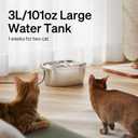 PETLIBRO Stainless Steel Cat Water Fountain, 101oz/3L Pet Water Fountain for Cats Inside, Food-Grade Dog Water Fountain, Automatic Cat Water Dispenser