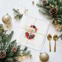 Vintage Santa Christmas Kitchen Towels, Christmas Patchwork Santa Snowflake Decorative Hand Tea Towels for Bathroom, Xmas Winter Holiday Dish Towel Dishcloth, 16x24 Inch