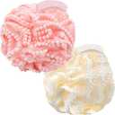 Bath Shower Sponge Soft Mesh Poufs Shower Loofah Ball Body Wash Scrubber Bath Sponge for Women and Men Soothing Face & Body Exfoliator (Pack of 5, 60G Luxury)