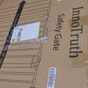 InnoTruth 29.540.75" Baby Gate for Stairs, 30" Tall Dog Gates for Doorways & Hallways, Safety Gate for Kids & Pets, Pressure-Mounted Walk-Through with Dual Lock & 2-Way Swing, Brown