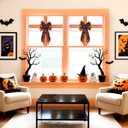 Sursurprise Halloween Decorations Bow for Door, Orange Black Halloween Door Bow Large, Wrapping for Window Fireplace Cabinet, Home Kitchen Party Supplies Baby Shower Birthday Celebration