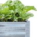 Galvanized Raised Garden Beds 2-Pack (8x4x1ft Each) – Flat Panel Design with 4 Support Bars, Heavy-Duty Metal Planter Box for Vegetables, Herbs, Flowers, Budget-Friendly Steel Garden Kit