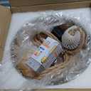 Plug in Pendant Light Hanging Lights with in Cord Mid Century Modern Gold Hanging Lamp Flower Glass Amber Vintage Dimmable Chandelier Ceiling Fixture for Living Room,Kitchen,Boho