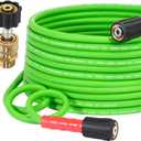 YAMATIC Super Flexible Pressure Washer Hose 30FT for Power Washer Replacement, Kink Resistant Extension With Leak-Free M22 Female & 3/8" Quick Connect Adapters, 1/4" 3200 PSI, Green
