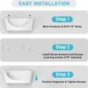 Hat Organizer for Baseball Caps, Wall Mounted Hat Rack for Closet Storage, Space Save Holder Holds 20 Ball Cap, Curved Design Room Organization for Home Closet Door Bedroom (White-2 Pack)