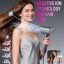 High-Speed Ionic Hair Dryer with 500 Million Negative Ions, Fast Drying Quiet Blow Dryer for Frizz Control & No Heat Damage, Lightweight Travel Blow Dryer with Diffuser for Curly Hair,Women Men