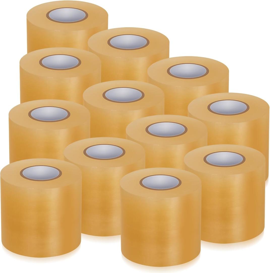 Pangda 12 Pcs Wrestling Mat Tape 3 or 4 Inch Heavy Duty 7 Mil PVC Carpet Tape for Wrestling Grappling Exercise Mats Seaming Cover Gym Floor Carpet Seam (Clear)