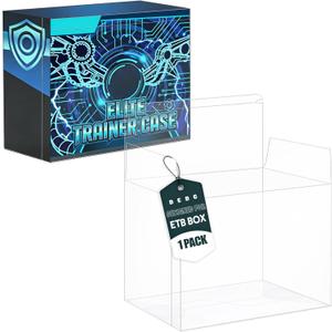 DEDC 2pcs ETB Protector Case Plastic Protectors Display Case Stackable UV Protection Thick Protector PET Plastic Case Compatible with Elite Trainer Box Hobby Display Case