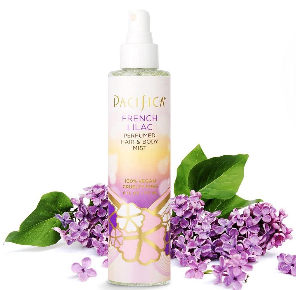 Pacifica French Lilac Hair & Body Mist Clean Vegan Floral Hair Perfume Spray for Women, Fresh-Cut Lilac, Magnolia & Heliotrope Notes, Alcohol-Free Head-to-Toe Fragrance, Cruelty-Free, 6 Fl Oz