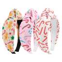 YanJie Christmas Headband for Women Snowflake Xmas Tree Knotted Headbands Candy Cane Wide Hairband Merry Christmas Head Band Accessories (12-5 Candy)