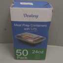 50 Pack (100-Piece) 24 oz Meal Prep Containers Reusable with Lids, Sturdy Leakproof & Food Safe, Microwave, Freezer, Dishwasher Safe Prep Containers, To Go Take Out Plastic Food Storage