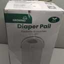 Grownsy Baby Diaper Pail, Odor-Locking Roll-Top Design, No Special Bag Required, One-Handed Use & Compact Design, Eco-Friendly Diaper Trash Can, Newborn Essentials, White