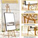 15"L x 25.5"W x 56.5"H Metal Scroll Extra Large Free Standing Adjustable Display Stand Easel with Chain Support, Heavy Duty Easel for Sign, Wedding, Picture Frame, Mirror, Gold (No Assembly Required)
