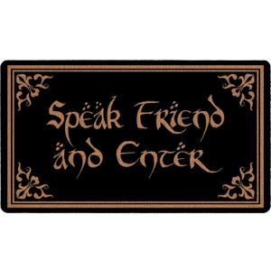 Speak Friend and Enter Doormat, 30x17 Inch, Funny Welcome Mat, Cute Front Door Mat, Non-Slip PVC Backing, Easy to Clean, Indoor Outdoor Entrance Rug, Home Porch Patio Gift