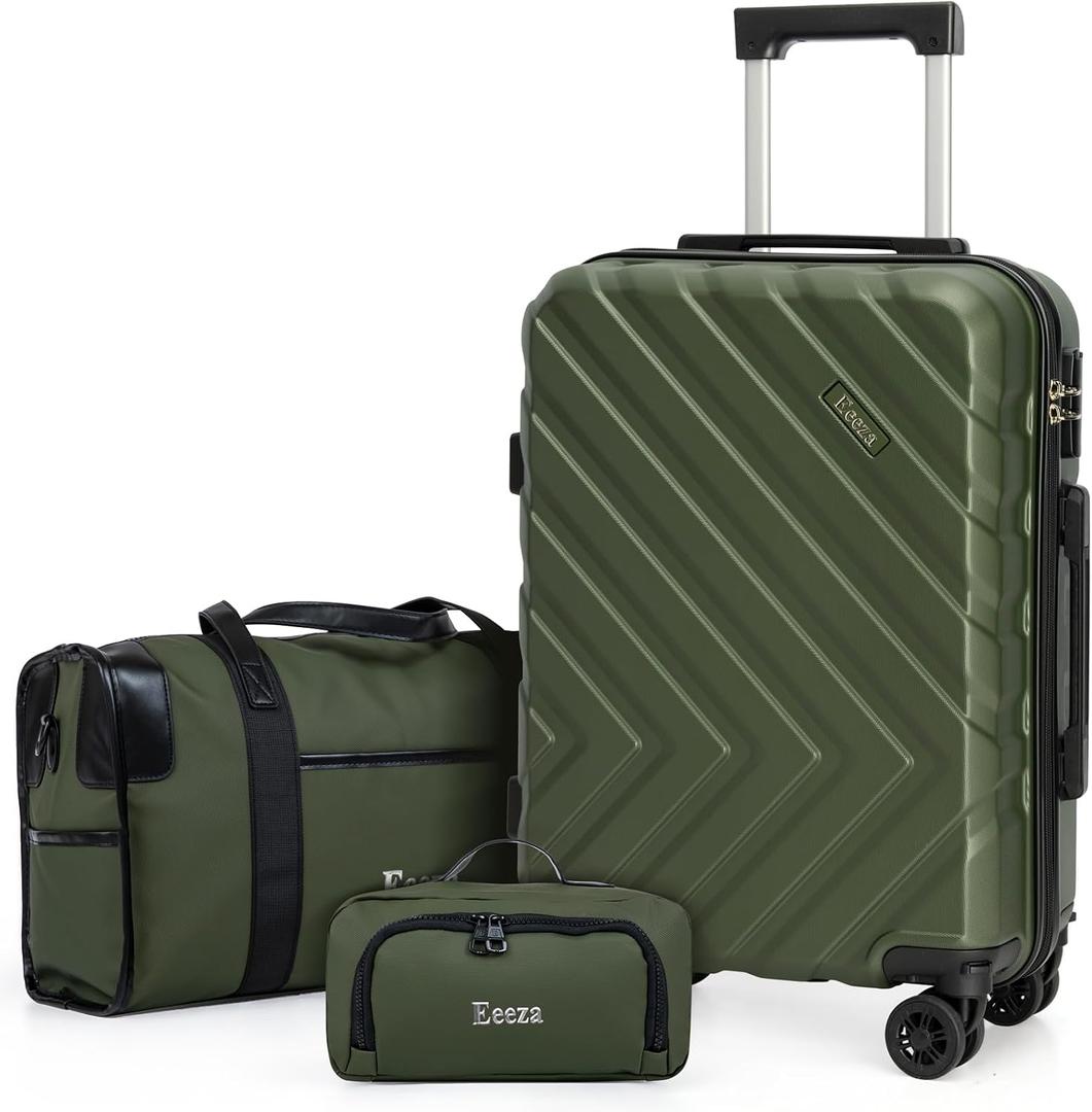 Carry on Luggage Sets,Suitcases with Detachable Wheels,Hardshell 22x14x9 Airline Approved,Durable Travel Luggage Sets with Combination Lock,Carry on Suitcase(20"/DB/TB)