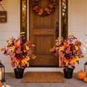 2 Pcs Fall Trees for Porch 2ft Artificial Maple Trees Autumn Decor
