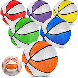 Wettarn 6 Pcs 5'' Soft Foam Basketball for Kids Mini Sponge Stress Ball Slow Rising for Indoor Mini Basketball Hoop School Sports Party Favor Swimming Pool Outdoor (Mixed Color)