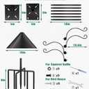 Breeze Touch 108in Heavy Duty Bird Feeder Pole with Squirrel Proof Baffle, 4 Shepherd Hooks, Garden Pole for Bird Watching