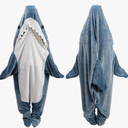 Shark Blanket Hoodie Onesie for Adult & Kid, Wearable Shark Sleeping Bag, Soft Cozy Onesie Costume Size M
