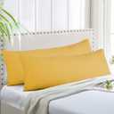 Evolive Ultra Soft Microfiber Body Pillow Cover/Pillowcases 21"x54" with Hidden Zipper Closure Set of 2. (Spicy Mustard, Body Pillow Cover 21"x54")
