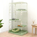 Cat Cage 3-Tier Indoor Cat Enclosure with Widen Bottom Buckle & Reinforced Locking Clamps DlY Cat Playpen for 2-3 Cats & Small Pets,30" Lx 20" W X 52.5" H (Green, Three-Tier52.5")