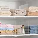 HBlife 4 Pack Closet Organizers and Storage, Clear Shelf Dividers, Vertical Purse Organizer for Closet Perfect for Sweater, Shirts, Handbags in Bedroom and Kitchen, Acrylic Bookshelf for Organization