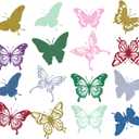 64PCS Butterfly Window Clings, Single-Sided Colorful Butterflies Stickers Reusable to Prevent Bird Strikes, Non-Adhesive Static Butterfly Cling Stickers for Home Window Door