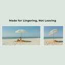 6FT Stripe Fringe Beach Umbrella for Sand with Sand Anchor, UPF 50+ Sun Shade with Tassels, Adjustable Tilt Pole, Portable Coastal Umbrella for Beach & Pool, Heritage Ocean Cypress Stripe