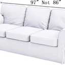 The Heavy Duty Fabric Ektorp 3.5 Seat Width: 98" (Not Regular 3 Seat) Sofa Cover Compatible with IKEA Ektorp Three and Half Sofa Cover, a Sofa Slipcover Replacement (Polyester Beige)
