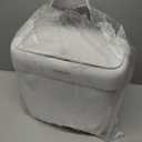 funest Bathroom Small Trash Can with Lid, 13 Liter/3.4 Gallon Slim Garbage Bin with Press Top Lid, White Wastebasket for Bedroom, Office, Kitchen, RV