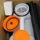 VEVOR 4 Gallon Battery Powered Backpack Sprayer with Wheeled Cart, Adjustable 0-94 PSI, 13FT Hose, 6 Nozzles, 2 Wands Included, Wide Mouth Lid for Weeding, Cleaning, Long Spray Time, White+Orange