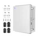 RTHIEAI Waterproof Outdoor IP67 Junction Box(20.1"x16.1"x7.9") with Mounting Plate, Hinged Grey Cover and Wall Brackets - Weatherproof ABS Plastic Electrical Enclosure for DIY Projects(510x410x200mm)