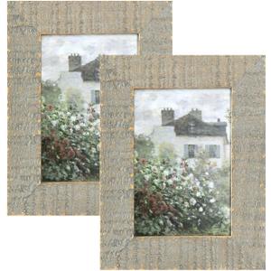 4x6 Wood Picture Frame Rustic Photo Frame Real Glass for Wall and Tabletop - 2 Pack