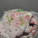 Chezmoi Collection Rosy 3-Piece King Size Printed Patchwork Cotton Quilt Set - Pink Flower Floral Striped Polka Dots - Stone Washed Lightweight Bedspread, King Size