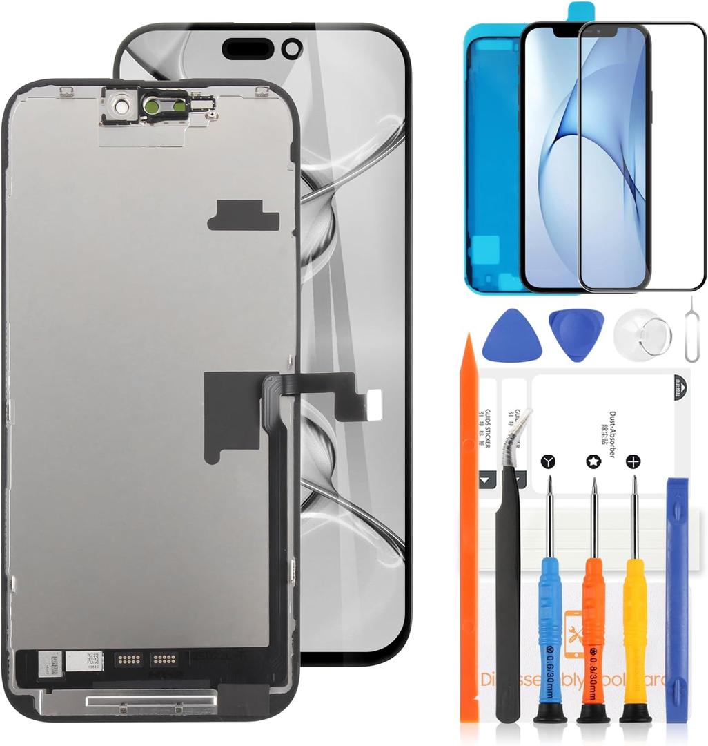 TFT for iPhone 16 Pro Max LCD Display for iPhone 16 Pro Max Screen Replacemet for iPhone 16 Pro Max A3296, A3084, A3295, A3297 Touch Screen Digitizer Display Assembly with Tools,Tempered Glass