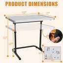 Doerpuz Puzzle Table 1500pcs,Adjustable Height and 90up Angles Puzzle Board for Saving Storage Space,Aluminum Jigsaw Puzzle Tables for Adults with Drawers