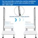 Aliseniors Step Stool with Handle and Non-Skid Platform, Heavy Duty 2 Steps Medical Foot Stool for Adult, Seniors, Handicap Holds up to 350 lbs