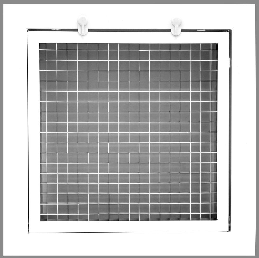 HVAC Premium 8" x 8" Cube Core Eggcrate Return Air Filter Grille for 1" Filter - Aluminum - White [Outer Dimensions: 10.5" x 10.5"]