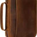 Genuine Leather Bible Cover Cowhide Bible Case for Men Women Church Bag Protective Book Holder with Double Zippers Full Grain Leather Portfolio Organizer Bible Carrying Case with Handle