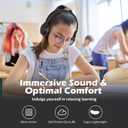 AILIHEN I35 Kids Headphones for School with Mic, 93dB Safe Volume, Orange